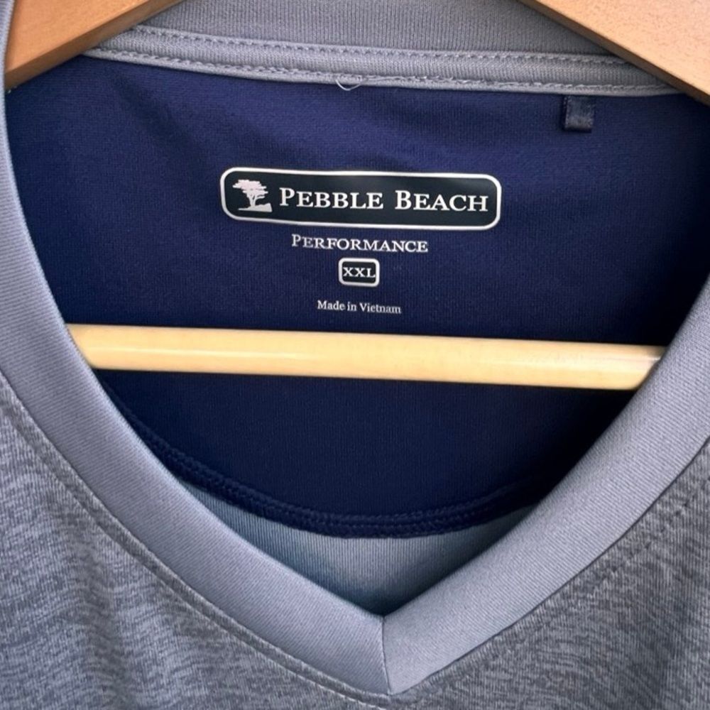 Pebble Beach Performance Men’s XXL Gray V-Neck Pullover Long Sleeve Golf - Picture 4 of 11